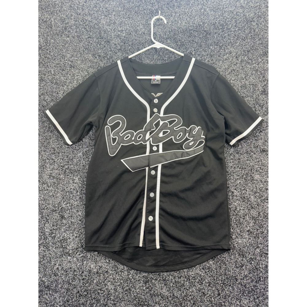 Molpe Bad Boy Records Biggie 10 Baseball Jersey‎ Mens Medium Black Hip Hop Rap